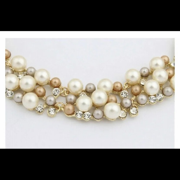 🍀New Crystal Pearl Necklace Earrings Jewelry gift Set - Picture 5 of 11